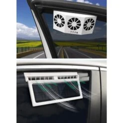 Car Solar Fan, Solar Cooler Exhaust Fan Three Air Outlet Exhaust Fan (White) 11 Car Solar Fan, Solar Cooler Exhaust Fan Three Air Outlet Exhaust Fan (White) -Home Appliance Store 90739824 5