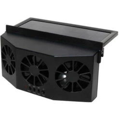 Car Solar Fan, Solar Cooler Exhaust Fan Three Air Outlet Exhaust Fan (Black)