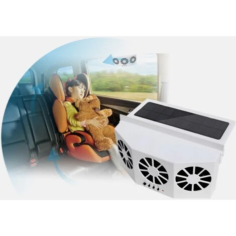 Car Solar Fan, Solar Cooler Exhaust Fan Three Air Outlet Exhaust Fan (Black) 5 Car Solar Fan, Solar Cooler Exhaust Fan Three Air Outlet Exhaust Fan (Black) - Image 3