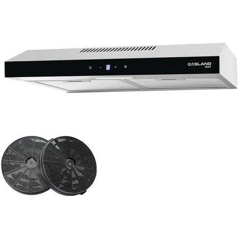 Gasland Chef SR60SS Visor Cooker Hoods 60cm, Quiet Cooker Hood Exhaust 202 M³/h With Carbon Filters Recirculating, 3 Levels Touch Control Undercabinet Extractor Stainless Steel Silver Glass Screens [E 3 Gasland Chef SR60SS Visor Cooker Hoods 60cm, Quiet Cooker Hood Exhaust 202 M³/h With Carbon Filters Recirculating, 3 Levels Touch Control Undercabinet Extractor Stainless Steel Silver Glass Screens [E