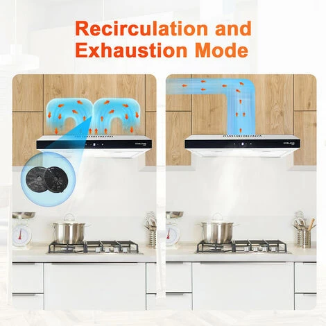 Gasland Chef SR60SS Visor Cooker Hoods 60cm, Quiet Cooker Hood Exhaust 202 M³/h With Carbon Filters Recirculating, 3 Levels Touch Control Undercabinet Extractor Stainless Steel Silver Glass Screens [E 4 Gasland Chef SR60SS Visor Cooker Hoods 60cm, Quiet Cooker Hood Exhaust 202 M³/h With Carbon Filters Recirculating, 3 Levels Touch Control Undercabinet Extractor Stainless Steel Silver Glass Screens [E - Image 2