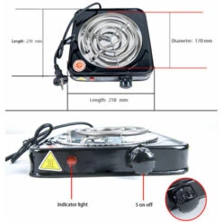 Home Mini Electric Stove Single Burner Portable Plate Mosquito Stove 1000W High Power 200-1000℃ Kitchen Stove Water Smoke Charcoal Coconut Shell Charcoal L -Home Appliance Store 91175105 5