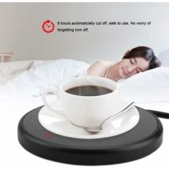 Electric Cup Warmer Desktop Pad Tea Coffee Milk Cup Warmer Coaster Tray Household Office Supplies(Black) -Home Appliance Store 91886363 3