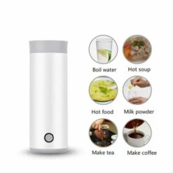 Mini Stainless Steel Travel Kettle With Portable Cup EU Adapter White. -Home Appliance Store 91891423 3