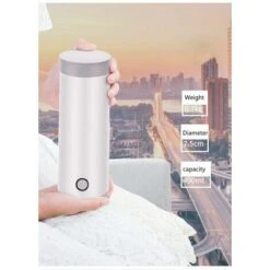 Mini Stainless Steel Travel Kettle With Portable Cup EU Adapter White. -Home Appliance Store 91891423 5