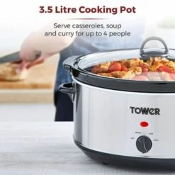 Tower 3.5 Litre Stainless Steel Slow Cooker -Home Appliance Store 91972081 3