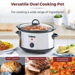 Tower 3.5 Litre Stainless Steel Slow Cooker -Home Appliance Store 91972081 5