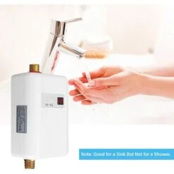 Electric Water Heater,Mini Fast Heating Water Heater Anti-Leakage Protection, IPX4 Splash-Proof Water Heater (White) 9 Electric Water Heater,Mini Fast Heating Water Heater Anti-Leakage Protection, IPX4 Splash-Proof Water Heater (White) -Home Appliance Store 92185125 3