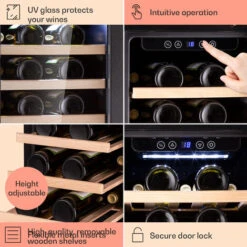 Klarstein Vinovilla 29 Built-In Wine Fridge 81 L / 29 Bottles 1 Zone Glass Door Stainless Steel -Home Appliance Store 92526667 5