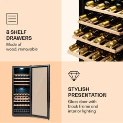 Klarstein Barossa 54 Duo Wine Refrigerator 2 Zones 148 Litres 54 Bottles Touch Display -Home Appliance Store 92536109 4