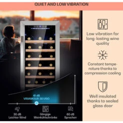 Klarstein Vinamour 54D Wine Refridgerator 2 Zones 148 L 54 Bottles Stainless Steel Front -Home Appliance Store 92862160 4