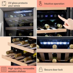 Klarstein Vinamour 33 Duo Wine Fridge 2 Zones 89 L / 33 Bottles 5-18°C Touch -Home Appliance Store 92881315 5