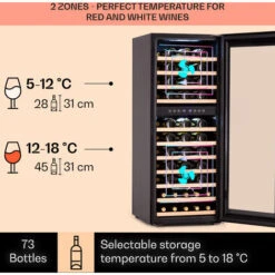 Klarstein Barossa 73 Duo Wine Refrigerator 2 Zones 192 Litres 73 Bottles Touch Display -Home Appliance Store 92881332 3