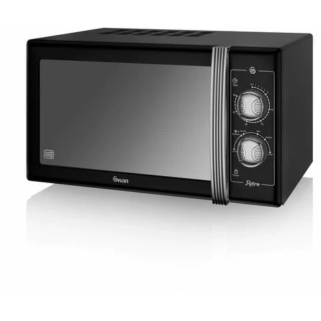Swan Retro 25L LED 900W Manual Microwave Black 3 Swan Retro 25L LED 900W Manual Microwave Black