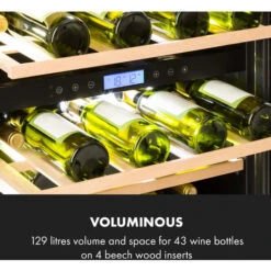 Klarstein Vinovilla 43 Built-In Duo Onyx Edition Wine Fridge 129 Litres 43 Bottles 2 Zones -Home Appliance Store 93825058 5