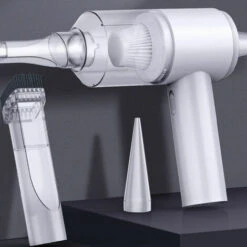 2 In 1 Car Cordless Vacuum Cleaner & Air Blower 2000PA Mini Handheld Dust Buster For Home Office Car Interior, White -Home Appliance Store 93874154 2