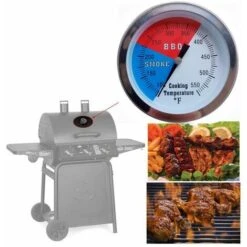 BBQ Thermometer Gauge, 2 Pack Charcoal Grill Smoker Temperature Gauge Pit BBQ Grill Thermometer -Home Appliance Store 94075200 4