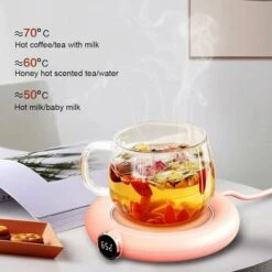 Coffee Mug Warmer, Automatic Shut Off USB Cup Warmer, Electric Beverage Heater, Tea Drink Heater Tray Mug Pad Heating Coaster Pad 220V (Pink) -Home Appliance Store 94197437 5