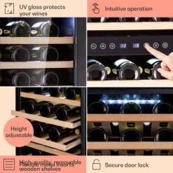 Klarstein Vinamour 73 Duo Wine Fridge 2 Zones 192 L / 73 Bottles 5-18°C Touch -Home Appliance Store 94381220 5