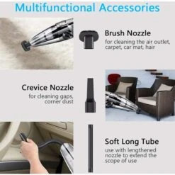 Cordless, Powerful And Portable 120W 2200mAh Handheld Vacuum Cleaner With Wet/Dry Function, Washable HEPA Filter And 5 Rechargeable Nozzles For Home, Table, Office, Car -Home Appliance Store 94517074 5