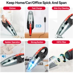 Audew S1 8500Pa Handheld Cordless Vacuum Cleaner Wet & Dry Car Home UK Plug -Home Appliance Store 94598821 5