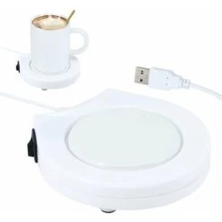 Unique USB White Portable Electronic Cup Warmer With Switch For Coffee And Milk