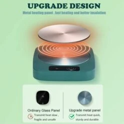 Coffee Mug Cup Warmer Coaster For Coffee Tea Cocoa Milk Food Fruits Candle, Aluminum Metal Panel, Safe Reliable, Green (4" X 5") 9 Coffee Mug Cup Warmer Coaster For Coffee Tea Cocoa Milk Food Fruits Candle, Aluminum Metal Panel, Safe Reliable, Green (4" X 5") -Home Appliance Store 95523688 3