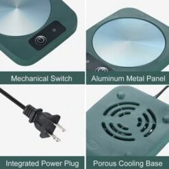 Coffee Mug Cup Warmer Coaster For Coffee Tea Cocoa Milk Food Fruits Candle, Aluminum Metal Panel, Safe Reliable, Green (4" X 5") 10 Coffee Mug Cup Warmer Coaster For Coffee Tea Cocoa Milk Food Fruits Candle, Aluminum Metal Panel, Safe Reliable, Green (4" X 5") -Home Appliance Store 95523688 4