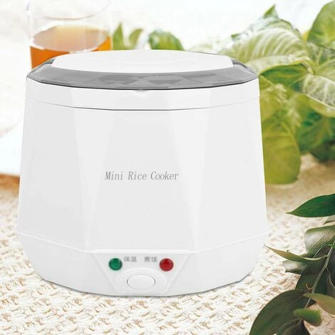 1.6 L Mini Rice Cooker - 12V Electric Food Steamer - Household Multi Cooker Portable Rice Cooking Steaming Pot For Car/Home/Travel - Kitchen Tool Instant Keep Warm (White) 7 1.6 L Mini Rice Cooker - 12V Electric Food Steamer - Household Multi Cooker Portable Rice Cooking Steaming Pot For Car/Home/Travel - Kitchen Tool Instant Keep Warm (White) - Image 5