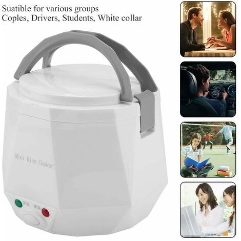 12V 100W 1.3 L Electric Portable Multifunctional Rice Cooker Food Steamer For Car White 5 12V 100W 1.3 L Electric Portable Multifunctional Rice Cooker Food Steamer For Car White - Image 3