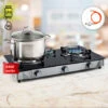 Klarstein Barzona 3 Camping Stove 3 Burners 3.4 KW & 0.75 KW & 4.3 Glass Top & Stainless Steel Housing -Home Appliance Store 95821231 1