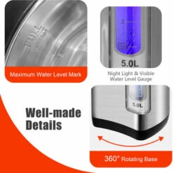 5L Adjustable Instant Hot Water Dispenser Electric Hot Pot Kettle W/Auto-Cut Off -Home Appliance Store 95923951 4