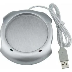 Silver Beverage Cup 4 Port USB Hub Tea Coffee Mug Warmer 50°C Maximum Liquid Temperature PC Electric Heater Cushion Heater -Home Appliance Store 96242030 2