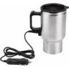 Electric Heating Travel Mug 12V 454ML Stainless Steel Travel Cup With Lid And Handle Electric Insulated Plug Kettles Car Coffee Mug Heater,16.5CM -Home Appliance Store 96245136 1
