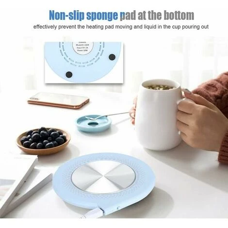 Mug Warmer, Versatile Heating Pad, Home Office Coffee Cup Warmer, USB Coaster Cup Warmer Plate(Blue) 6 Mug Warmer, Versatile Heating Pad, Home Office Coffee Cup Warmer, USB Coaster Cup Warmer Plate(Blue) - Image 4