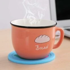 LITZEE Cup Warmer 1pcs Cup Warmer Drink Coaster, Cartoon Silicone USB Cup Warmer Coaster Coffee Cup Electric Heating Pad Drink Coaster Drink Warmer Pad Portable Coffee Tea Pad For Home, Office。 Red -Home Appliance Store 96303033 4