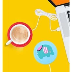 LITZEE Cup Warmer 1pcs Cup Warmer Drink Coaster, Cartoon Silicone USB Cup Warmer Coaster Coffee Cup Electric Heating Pad Drink Coaster Drink Warmer Pad Portable Coffee Tea Pad For Home, Office。 Red -Home Appliance Store 96303033 5