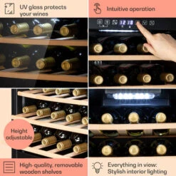 Klarstein Barossa 29 Duo Wine Refrigerator 29 Bottles 80 Litres 2 Zones Push-button Control -Home Appliance Store 96529626 5