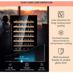 Klarstein Barossa 50 Uno Wine Refrigerator 1 Zone 120 Litres / 50 Bottles Touch Display -Home Appliance Store 96685167 4