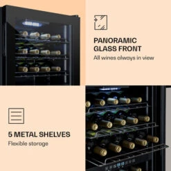 Klarstein Klarstein Shiraz 29 Duo Wine Fridge 2 Zones 80L/29 Bottles 5-22°C Touch Black -Home Appliance Store 96893959 4