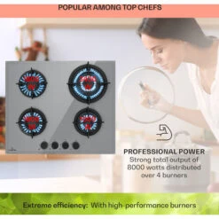 Klarstein Firetale Gas Hob 4-Burner 60 Cm Aluminium Burner Natural Gas/Propane Incl. Hose And Pressure Reducer -Home Appliance Store 96900302 3