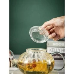 Glass Teapot With Pumpkin Design Infuser (Pumpkin Teapot 600ml) -Home Appliance Store 97104862 3