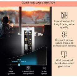 Klarstein Shiraz 12 Slim Uno Wine Fridge 32l/12 Bottles Touch 85 W 5-18 °C LED 10 Klarstein Shiraz 12 Slim Uno Wine Fridge 32l/12 Bottles Touch 85 W 5-18 °C LED -Home Appliance Store 97186125 4