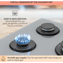 Klarstein Firetale Gas Hob 5-Burner 70 Cm Aluminium Burner Natural Gas/Propane Incl. Hose And Pressure Reducer -Home Appliance Store 97224510 5
