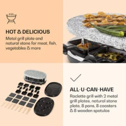 Klarstein All-U-Can Grill Raclette 4-in-1 Raclette Grill With Accessories For 8 People -Home Appliance Store 97224560 5