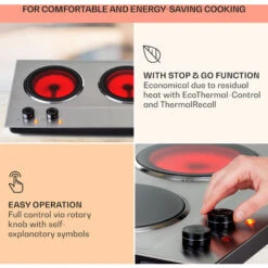 Klarstein Ramsey Double Hob 2400 W 11 Power Levels Glass Ceramic -Home Appliance Store 97224563 4