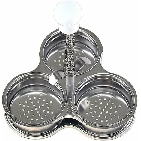 Stainless Steel Three Rack Poached Egg Cooker, Poached Egg Mold, Nonstick Stainless Steel Poached Egg Cups With Holes For Kitchen Accessories -1615.46.4cm-1pc 3 Stainless Steel Three Rack Poached Egg Cooker, Poached Egg Mold, Nonstick Stainless Steel Poached Egg Cups With Holes For Kitchen Accessories -1615.46.4cm-1pc