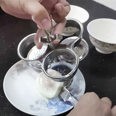 Stainless Steel Three Rack Poached Egg Cooker, Poached Egg Mold, Nonstick Stainless Steel Poached Egg Cups With Holes For Kitchen Accessories -1615.46.4cm-1pc 4 Stainless Steel Three Rack Poached Egg Cooker, Poached Egg Mold, Nonstick Stainless Steel Poached Egg Cups With Holes For Kitchen Accessories -1615.46.4cm-1pc - Image 2