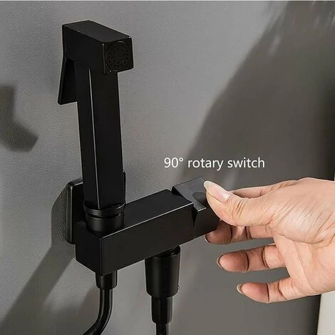 Toilet Spray Kit, Black Brass Hand Held Bidet Sprayer Bidet Sprayer Wall Mounted Toilet Sprayer Complete Kit G1/2 5 Toilet Spray Kit, Black Brass Hand Held Bidet Sprayer Bidet Sprayer Wall Mounted Toilet Sprayer Complete Kit G1/2 - Image 3