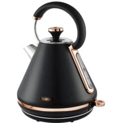 Tower Cavaletto Pyramid Kettle And 4 Slice Toaster Set Black -Home Appliance Store 98481184 3